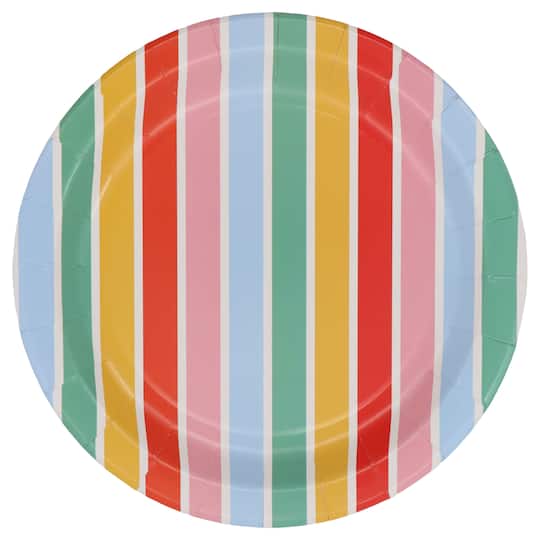 9" Multicolor Stripe Paper Plates, 10ct. by Celebrate It™